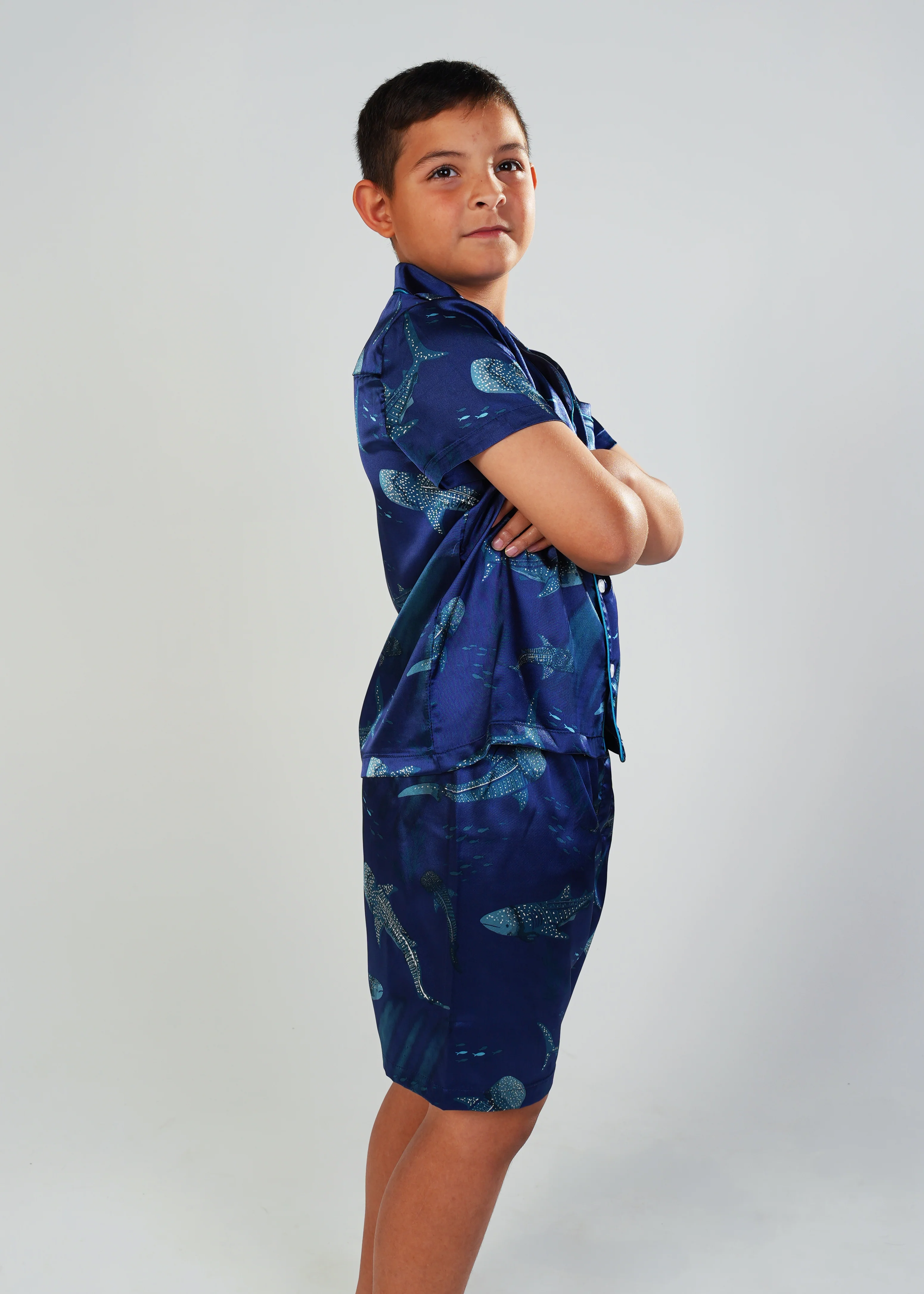 Boys Creatures of the Deep Satin Short Pajama Set - Image 3