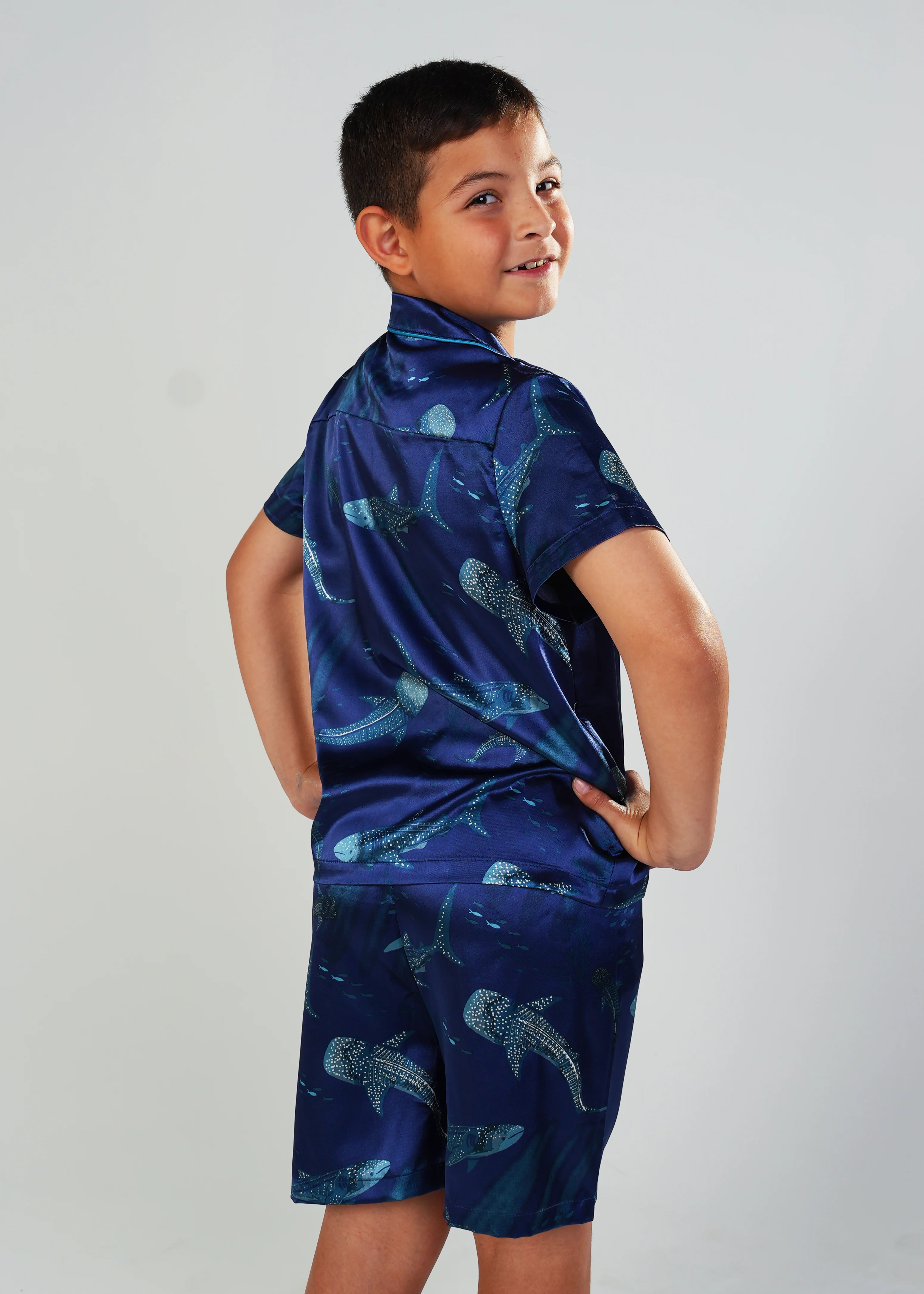 Boys Creatures of the Deep Satin Short Pajama Set - Image 4