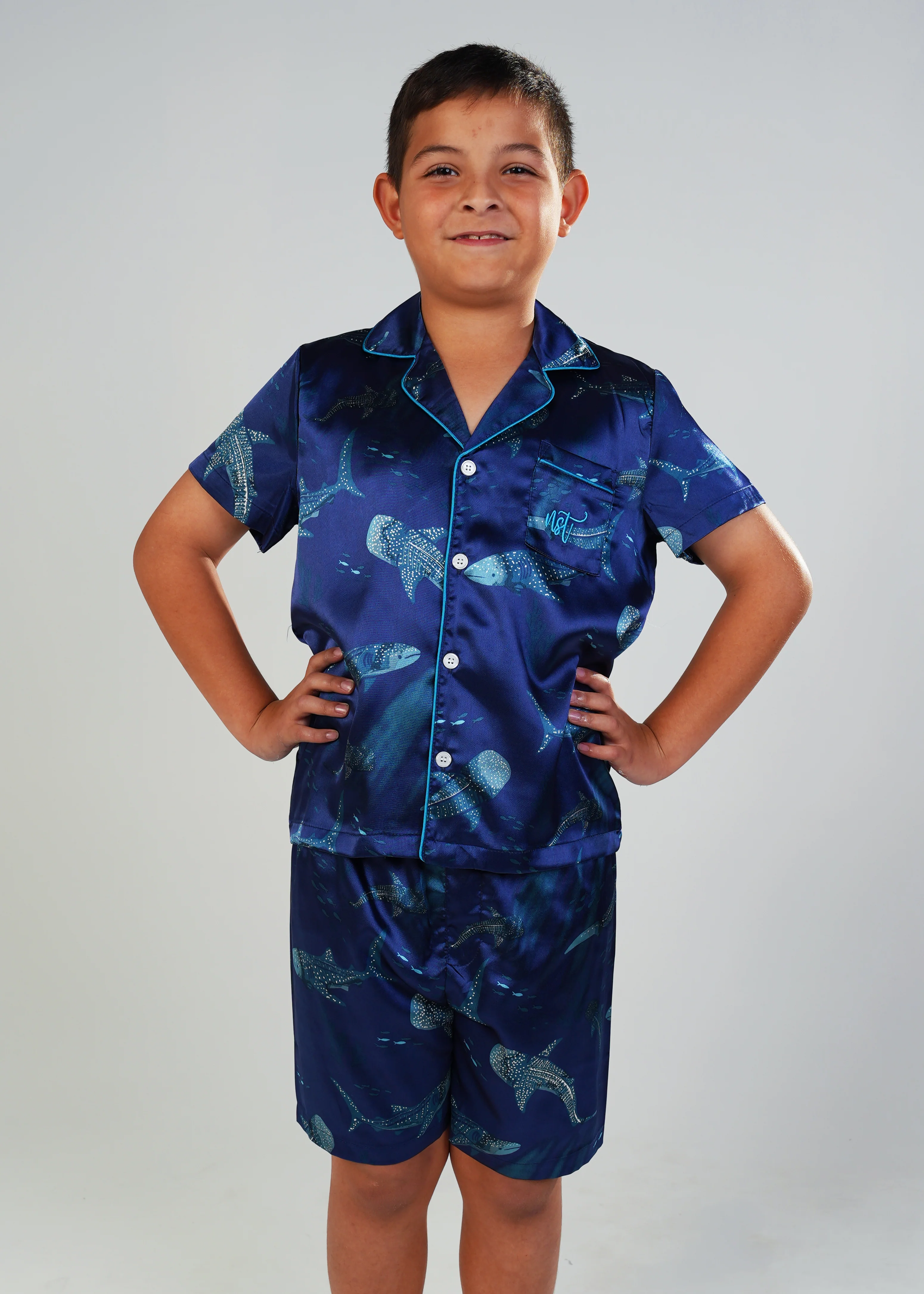 Boys Creatures of the Deep Satin Short Pajama Set - Image 5