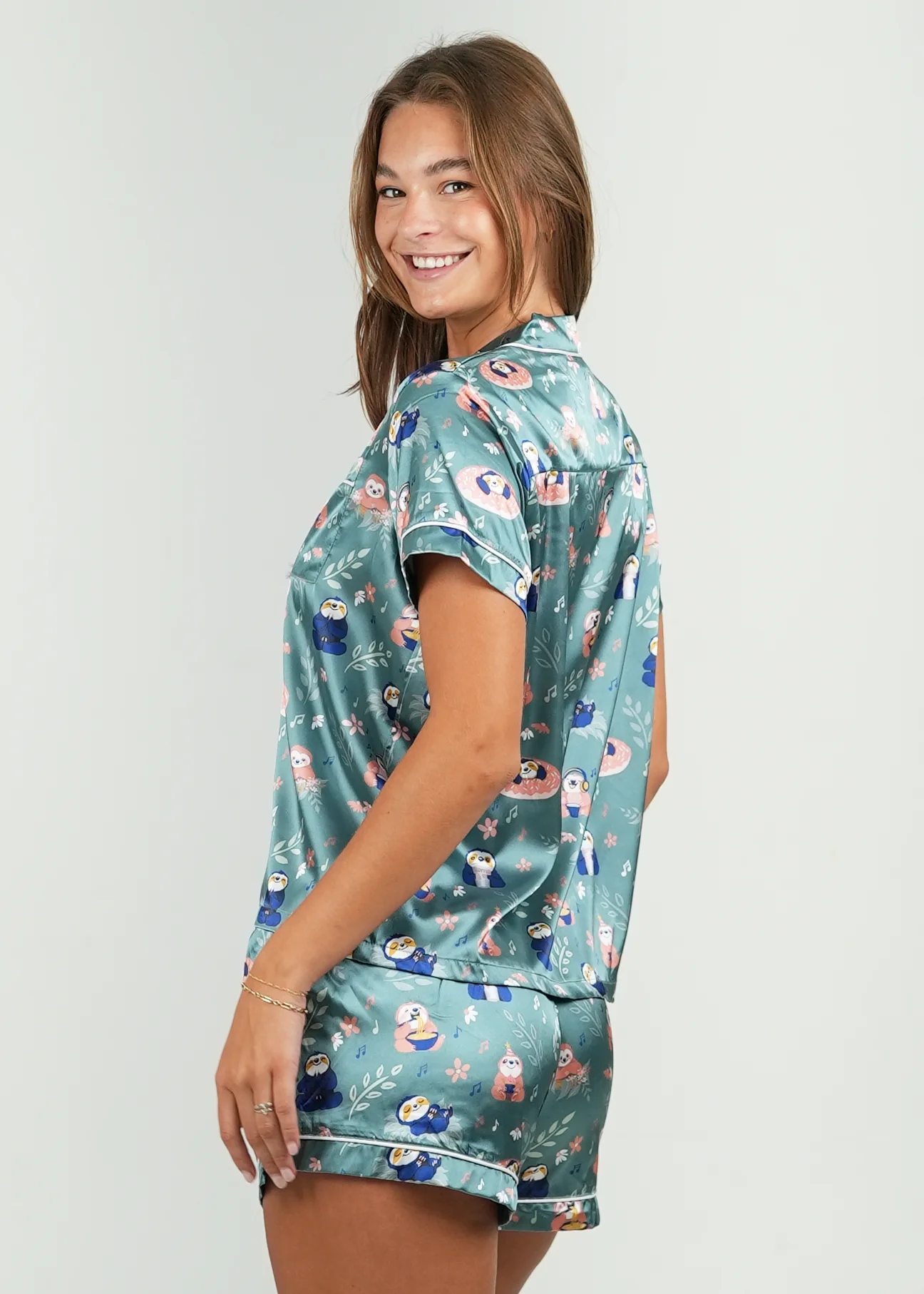 Slothee Short Satin Pajama Set - Image 7