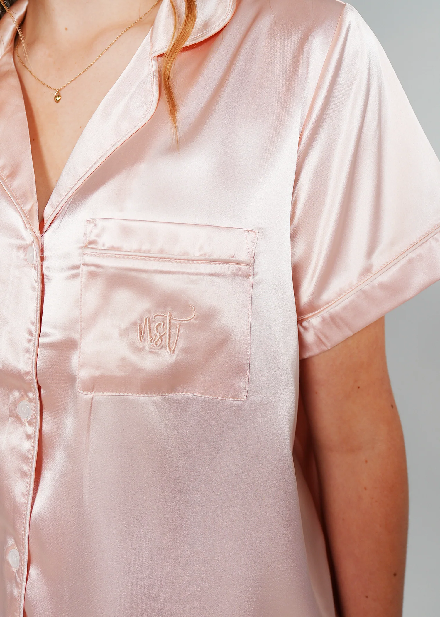 Womens Peachy Dreams Satin Short PJ Set - Image 5